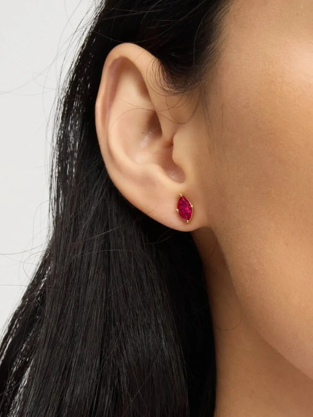 NWT Small Kate Spade Signature Solitaire Stud Earrings Red Gold ruby NEW